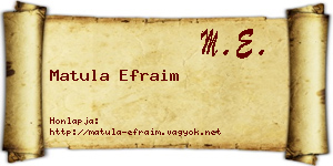 Matula Efraim névjegykártya